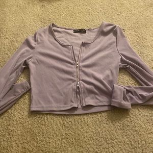Zip up knit crop top